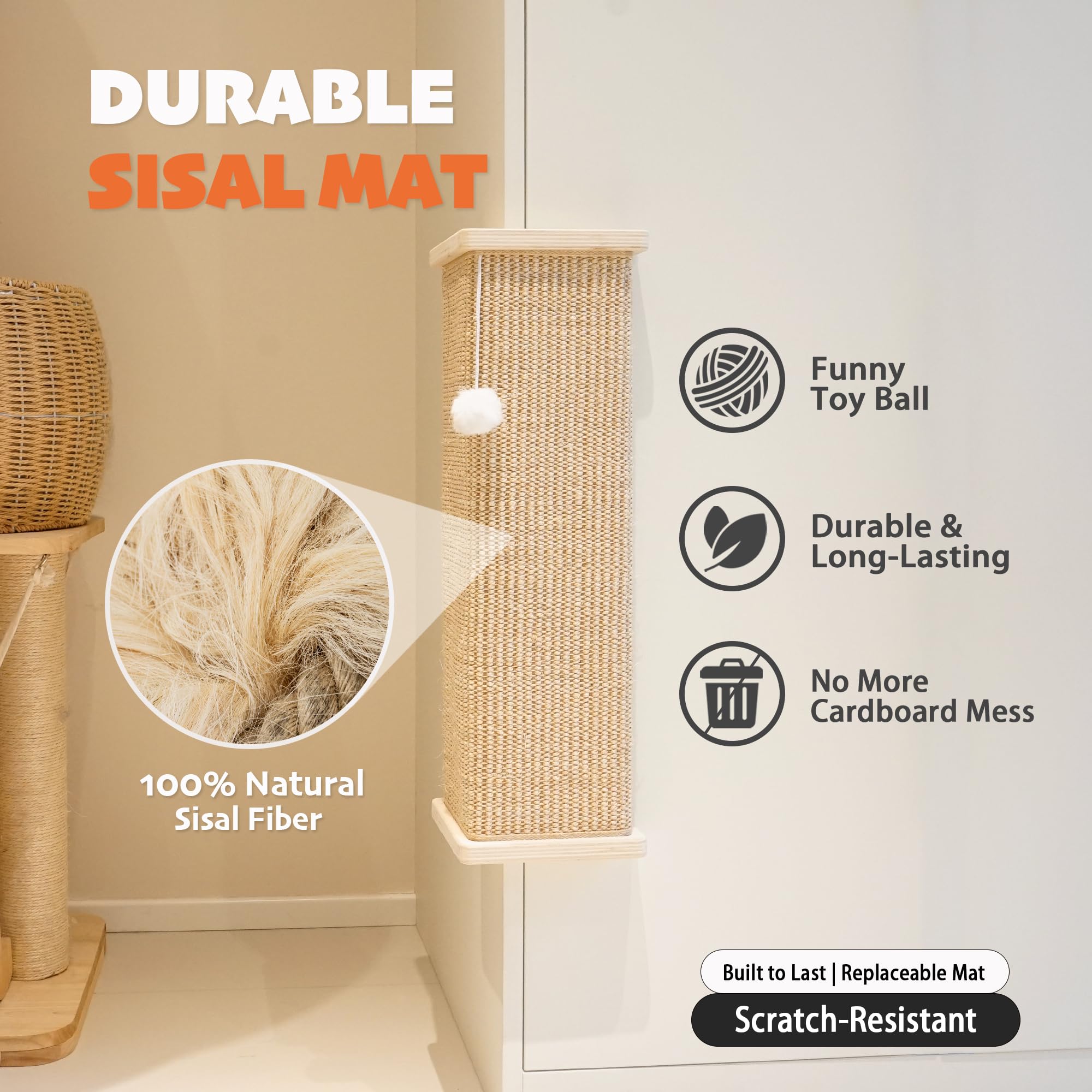 PETKARAY cat toy ball included to spark curiosity during play-scratch sessions.