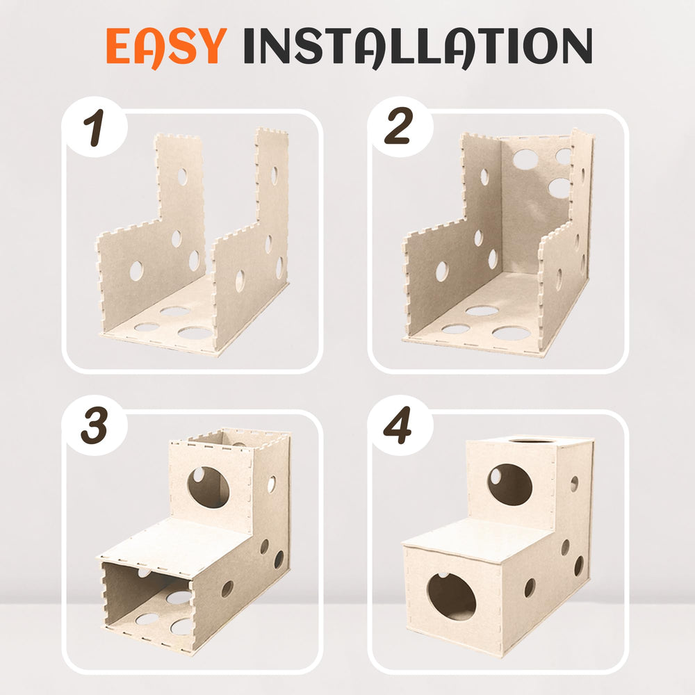 PETKARAY Cat Tunnel soft felt material provides gentle surfaces for claws.