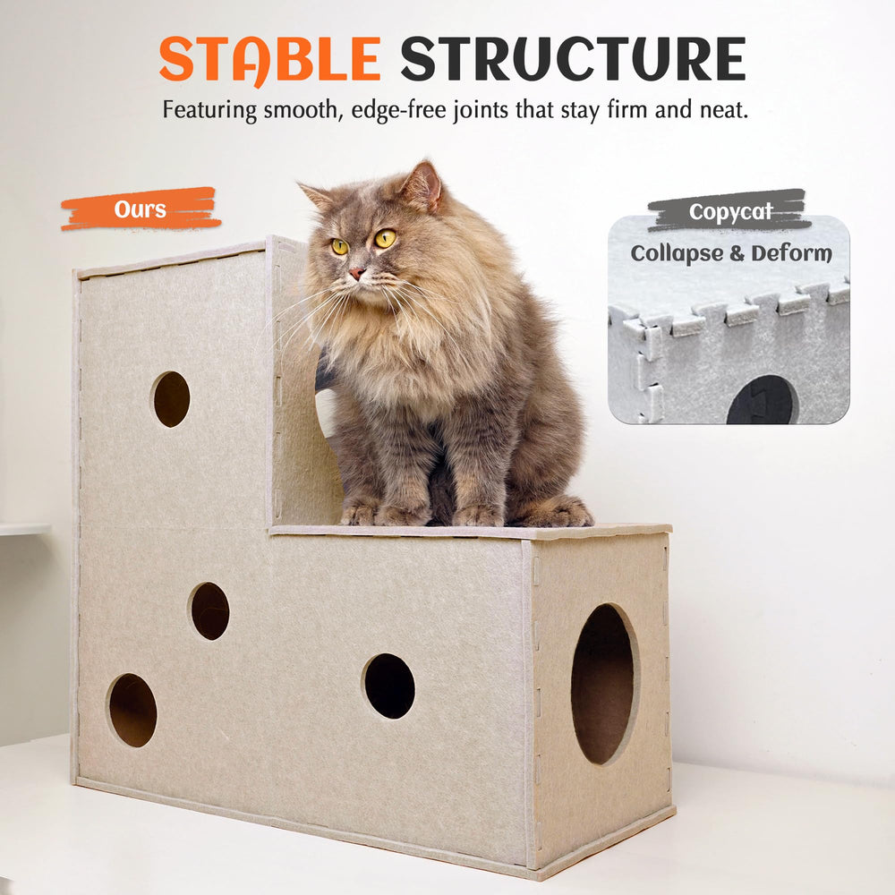 PETKARAY Cat Tunnel solid structure emphasizes durability and a stable play space.