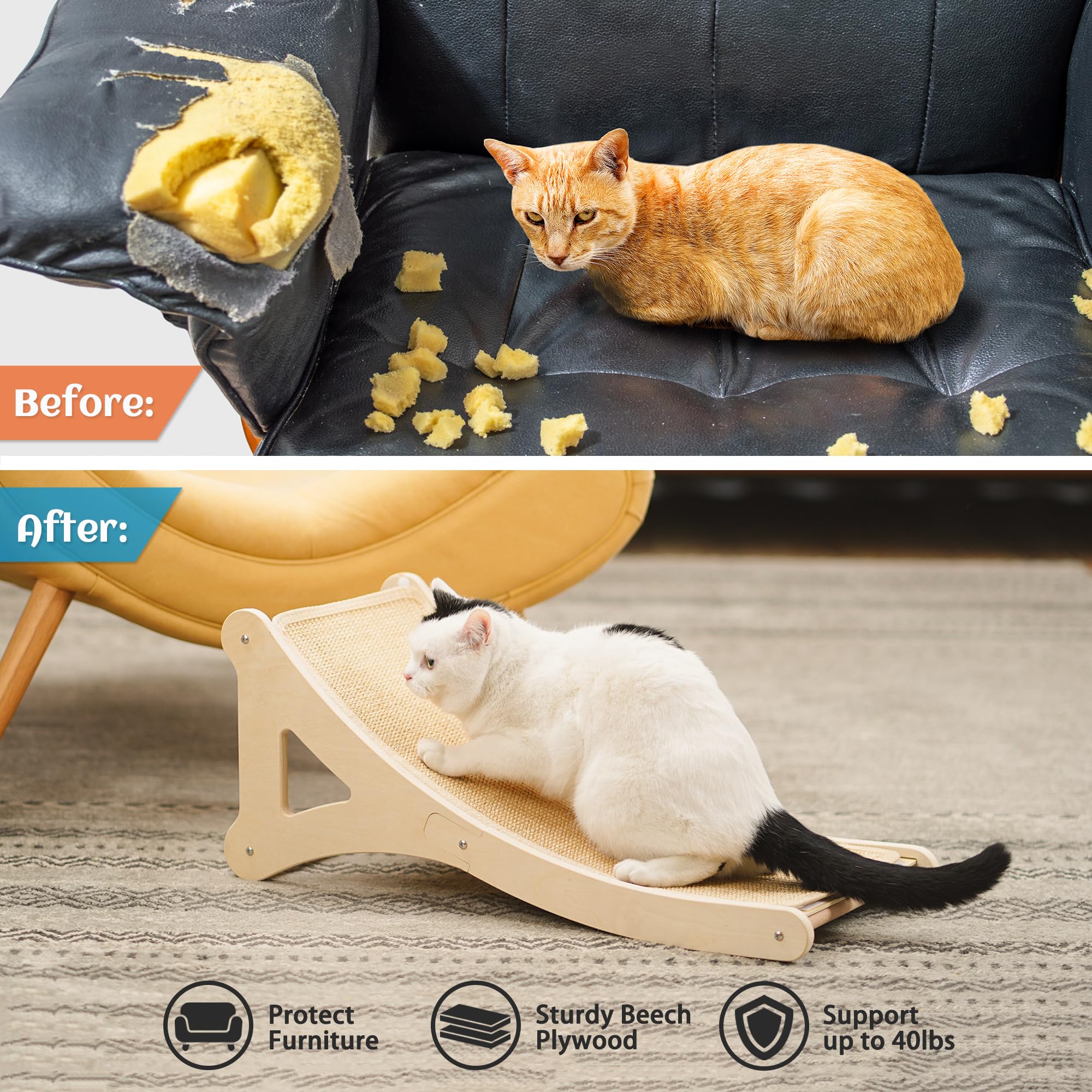 PETKARAY durable sisal fibers resist heavy scratching over time.
