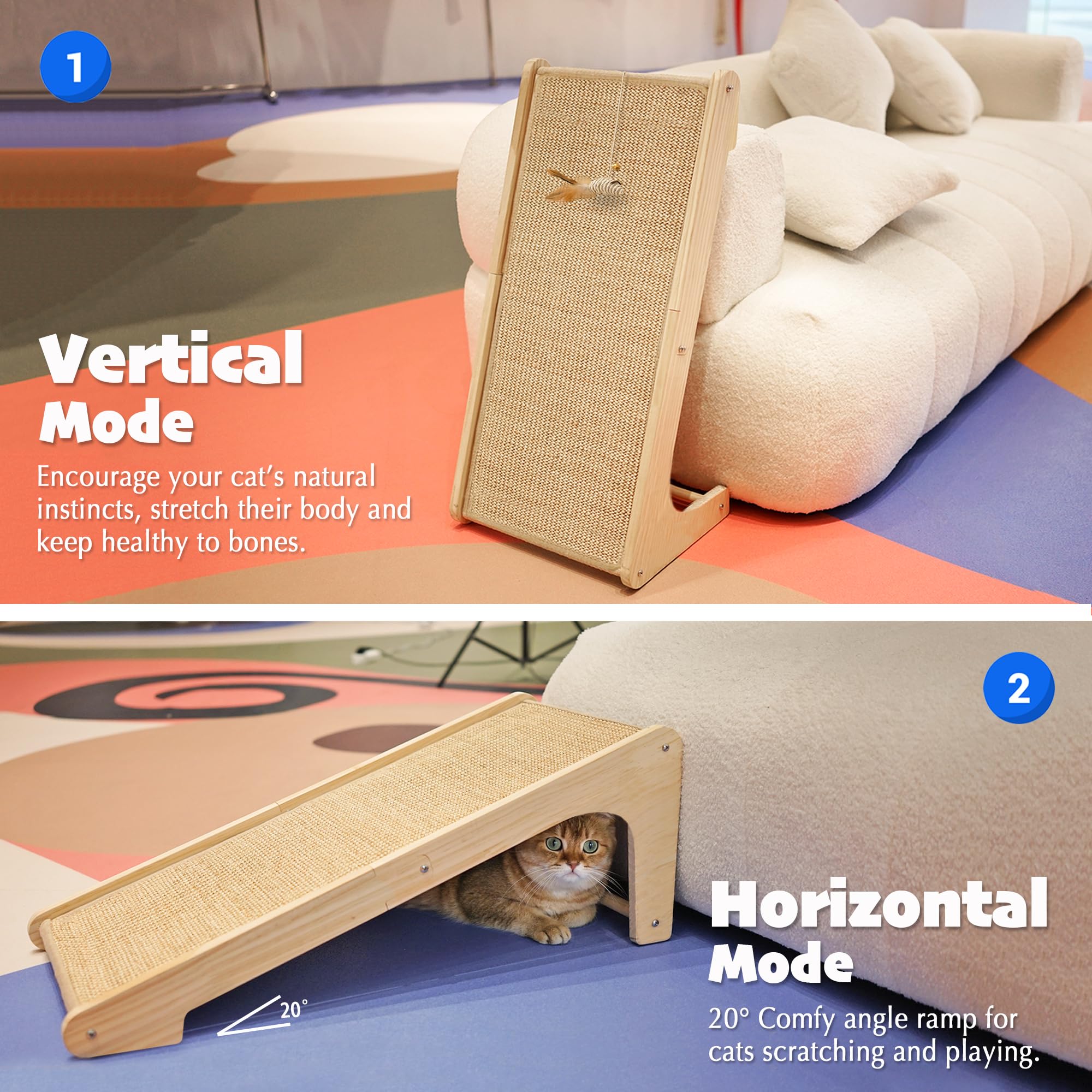 Petkaray durable sisal mat—long-lasting scratch surface that resists wear.