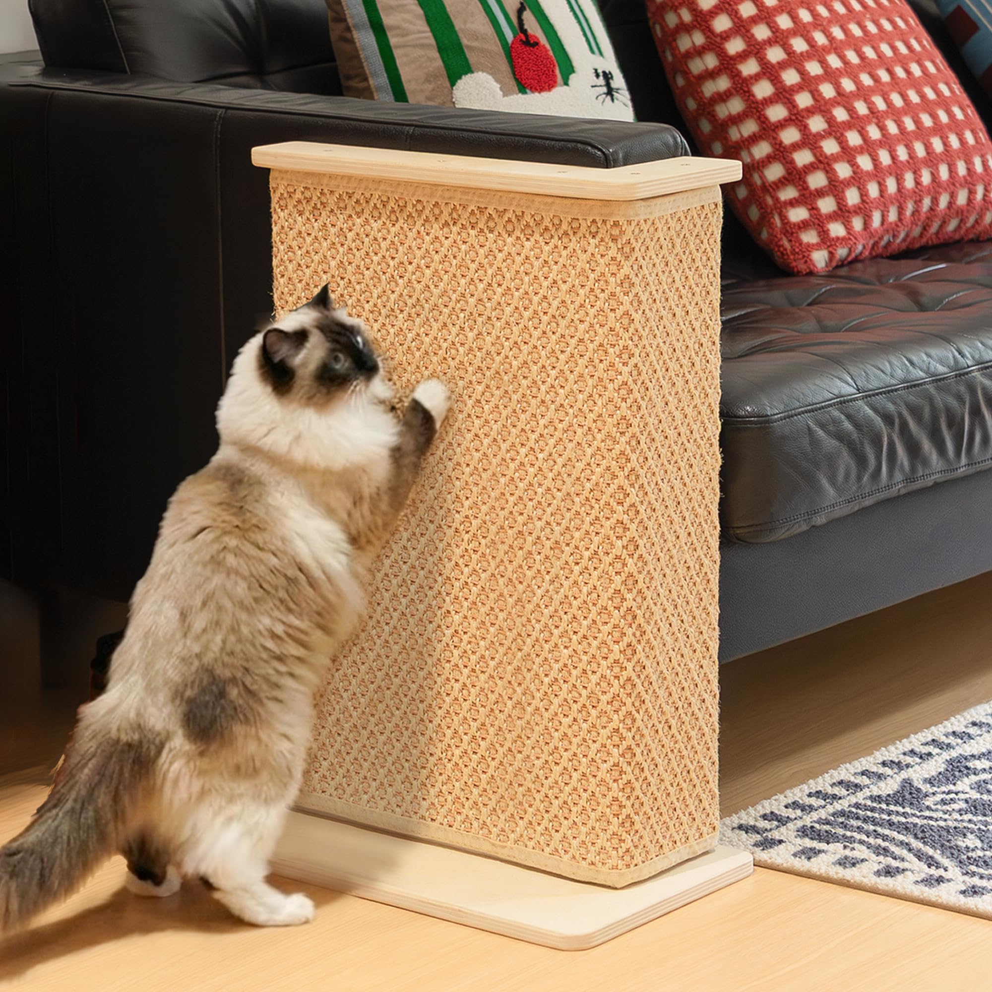 PETKARAY Extended Couch Corner Cat Scratcher with wide 24-inch surface for easy scratching.