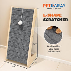 PETKARAY floor-ramp scratcher offers a comfy, claws-friendly surface for daily scratching.