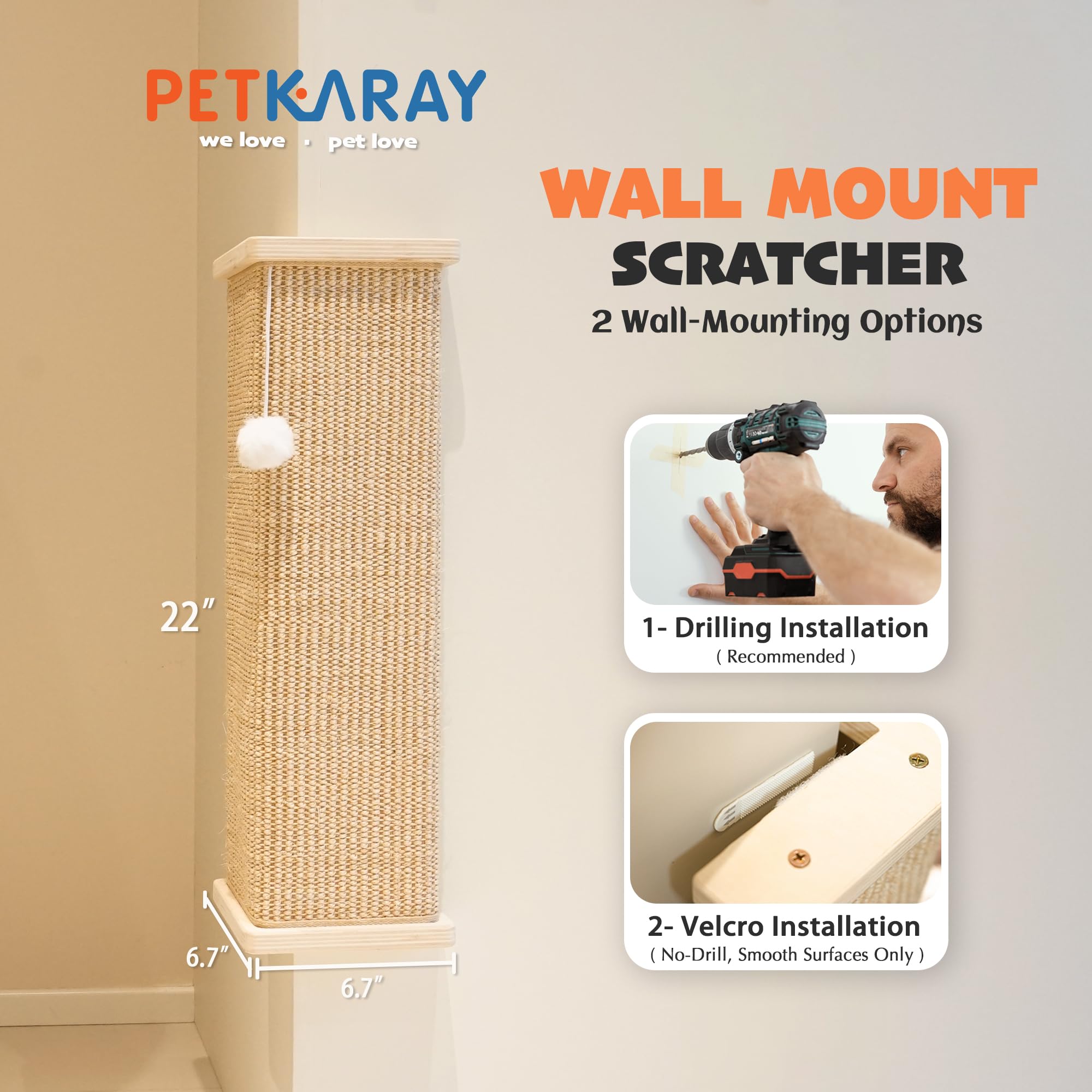 PETKARAY included hardware enables stable wall mounting for lasting use.