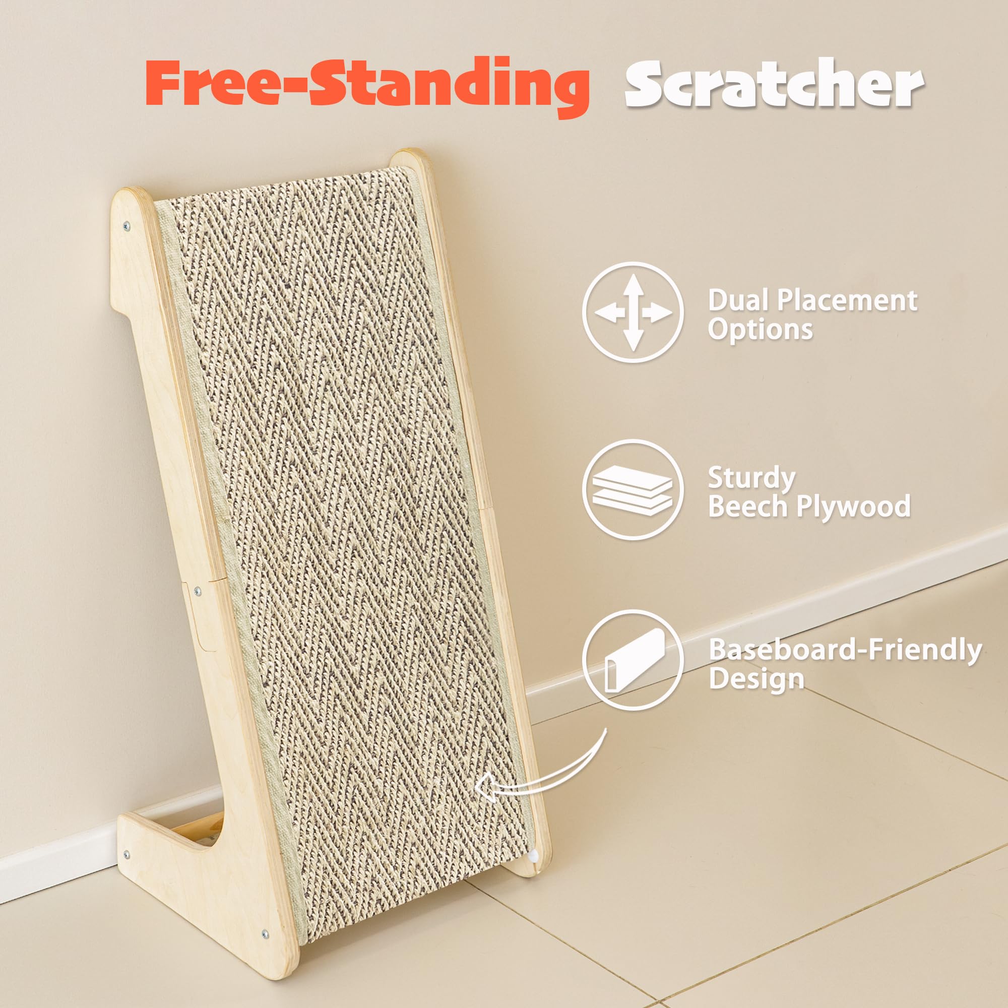 Indoor PETKARAY cat ramp placed on the floor for scratching