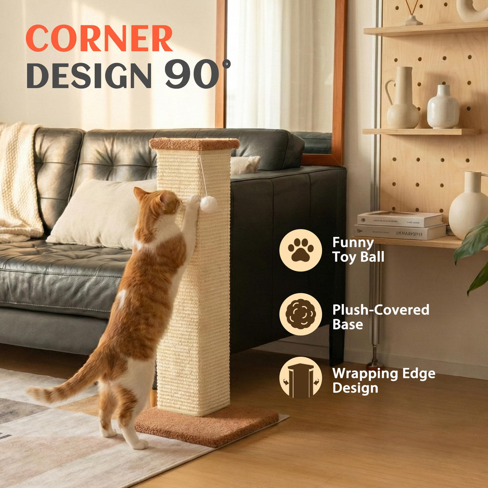 PETKARAY natural sisal wrap post highlighting a durable scratching surface.
