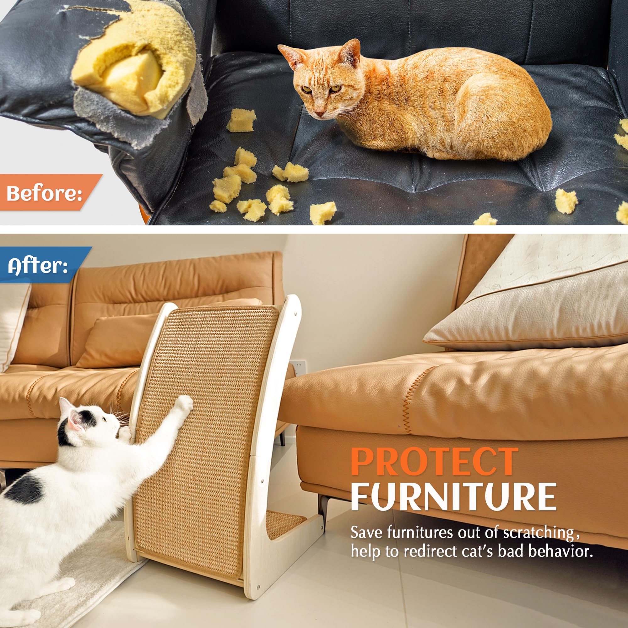 PETKARAY protects furniture by redirecting scratching to the board