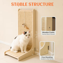 PETKARAY vertical 90-degree scratcher supports upright scratching and engagement.