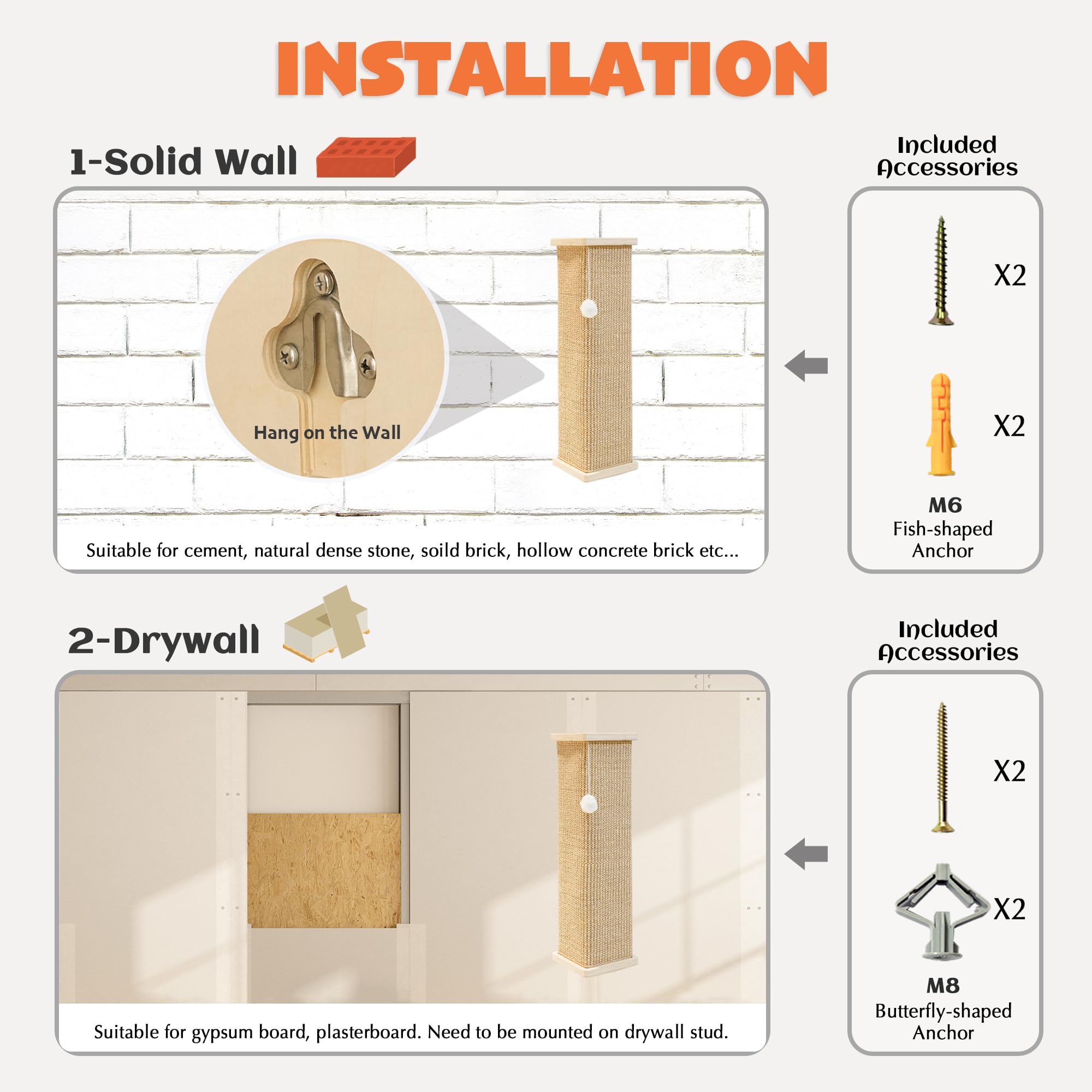 PETKARAY velcro strips allow no-drill installation on smooth surfaces.