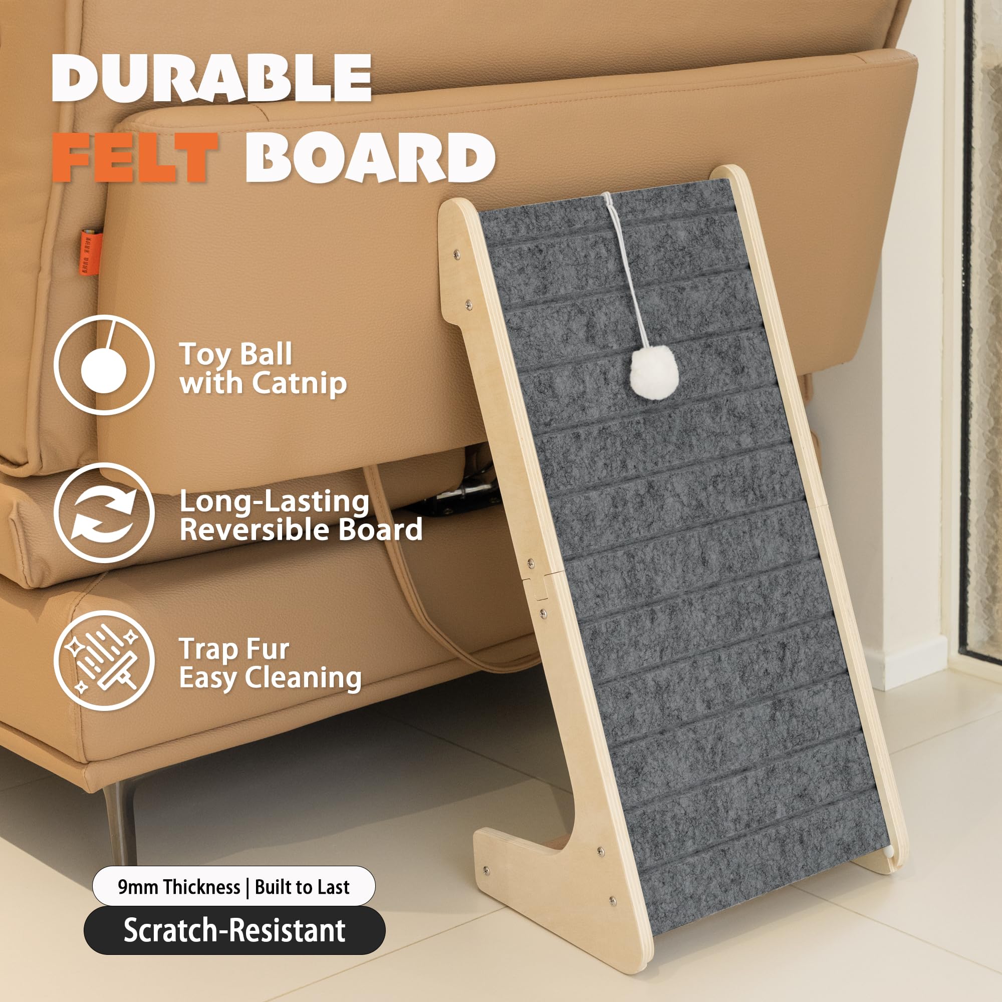 PETKARAY wall-mount option stays secure during play and scratching.