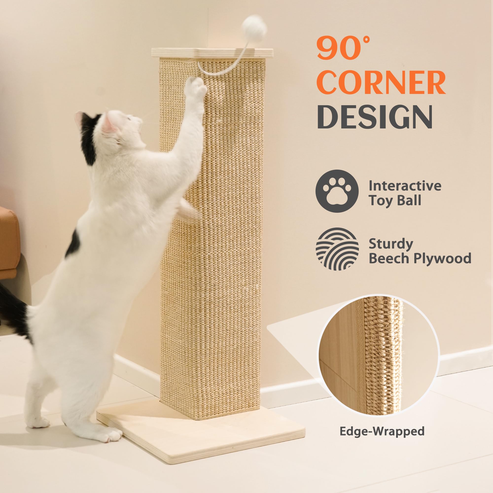PETKARAY wide wooden base provides sturdy, wobble-free support.