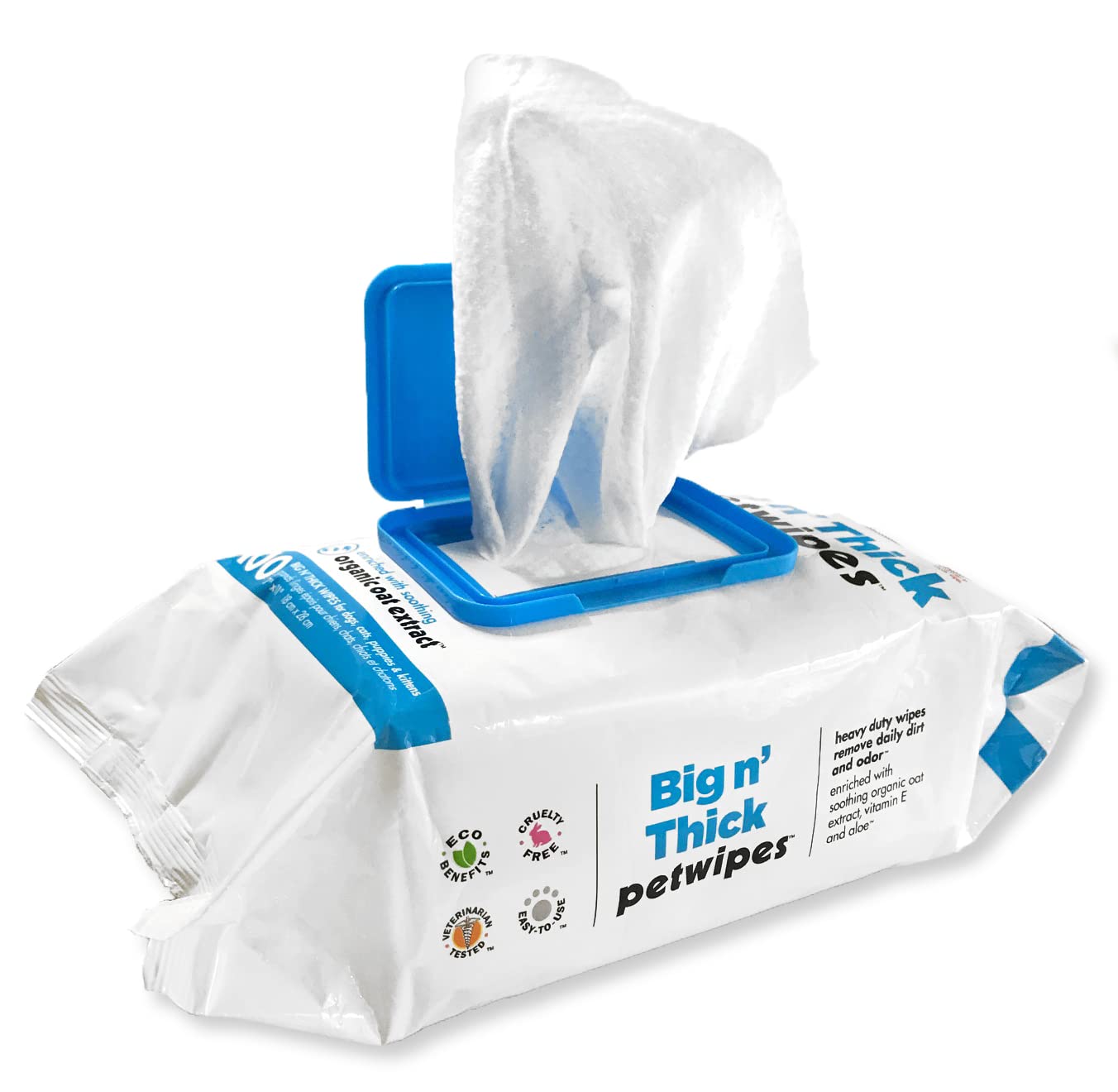 Petkin Big N' Thick wipes leave a light vanilla coconut scent.