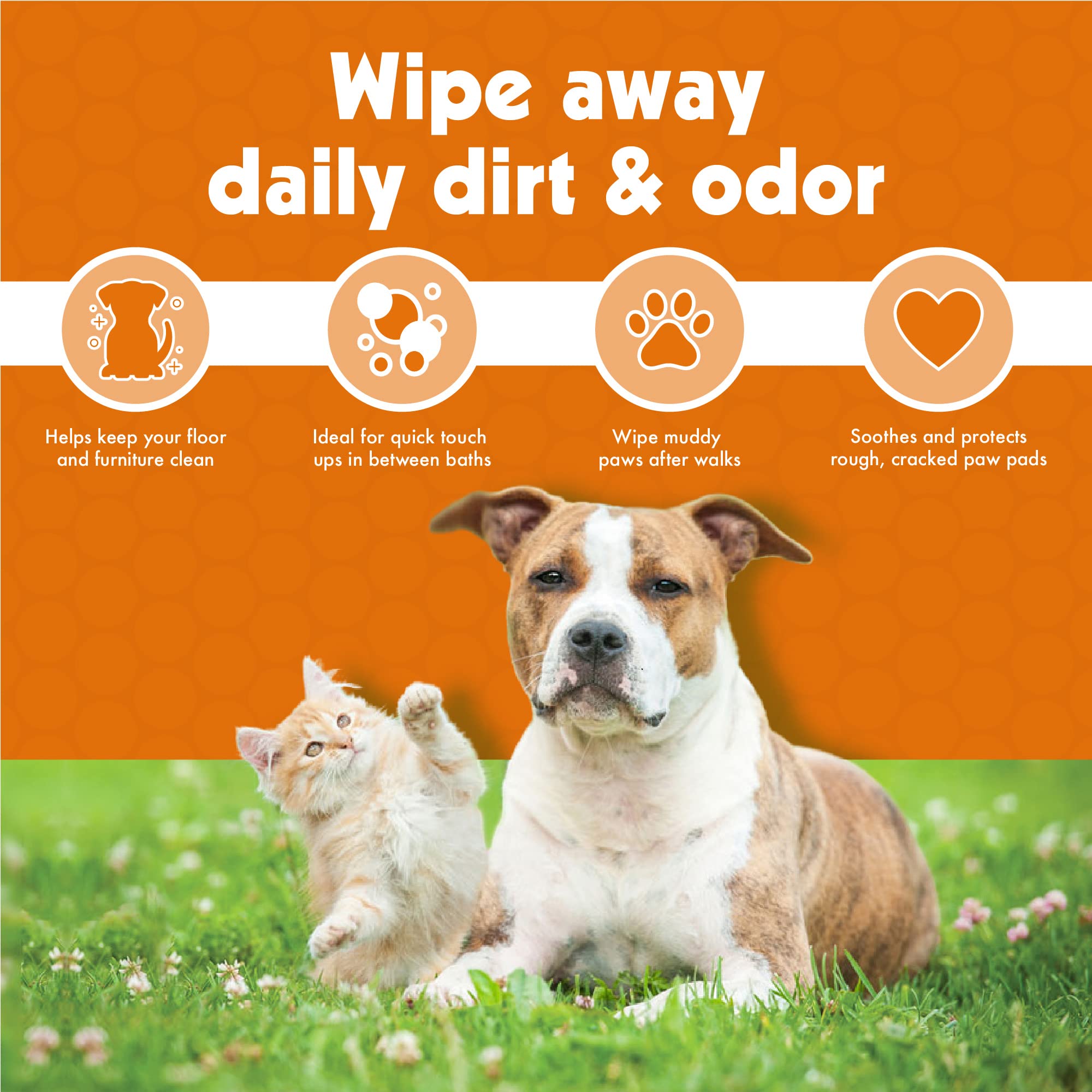 Petkin paw wipes suitable for face or body for quick refresh.