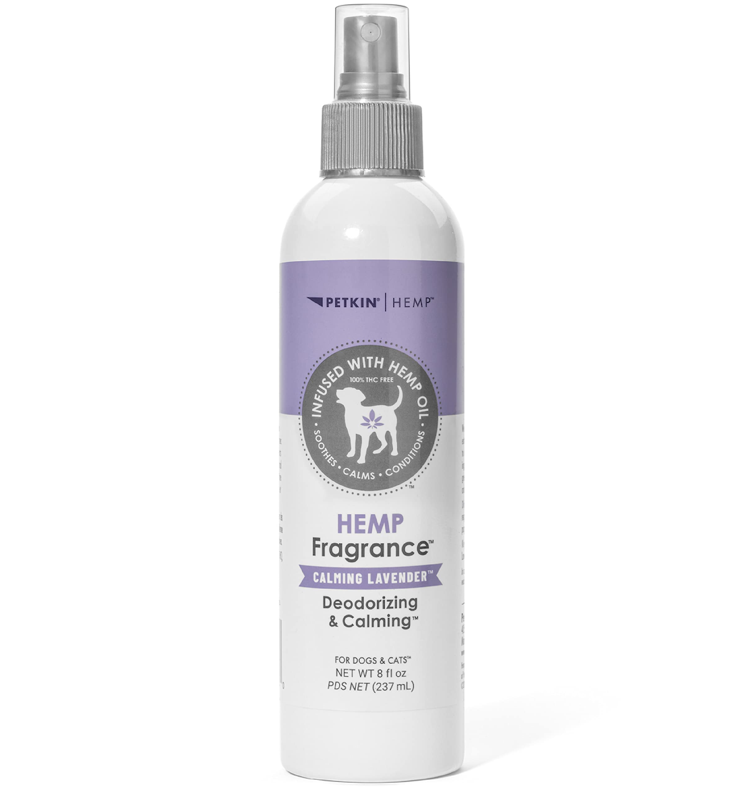 Petkin Hemp Fragrance bottle closeup for quick pet refreshment