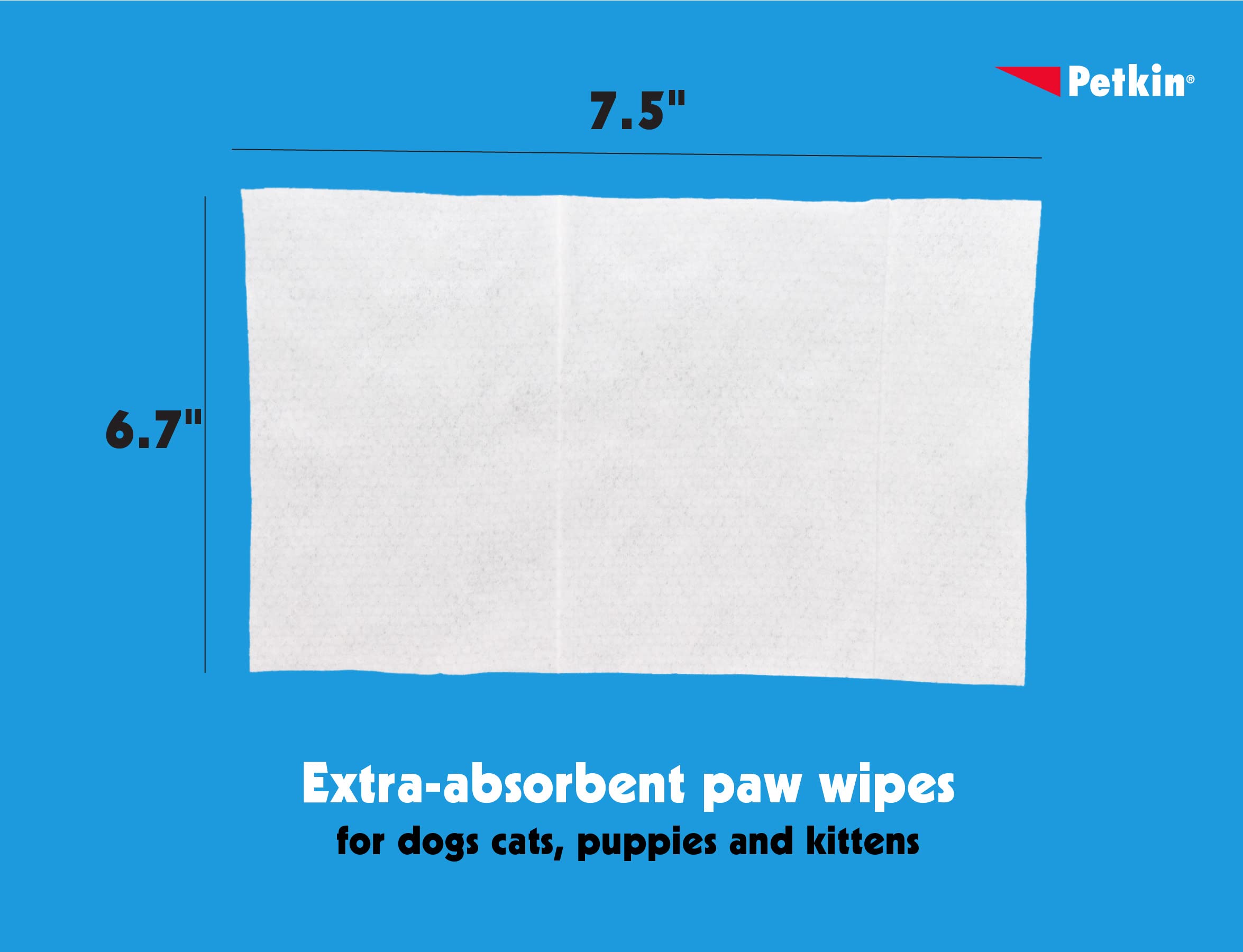 Petkin Paw Wipes Plus travel-friendly two-pack for on-the-go pet grooming.
