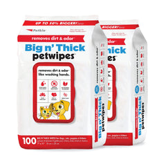 Petkin Pet Wipes large pack enables quick refreshment for dogs and cats.