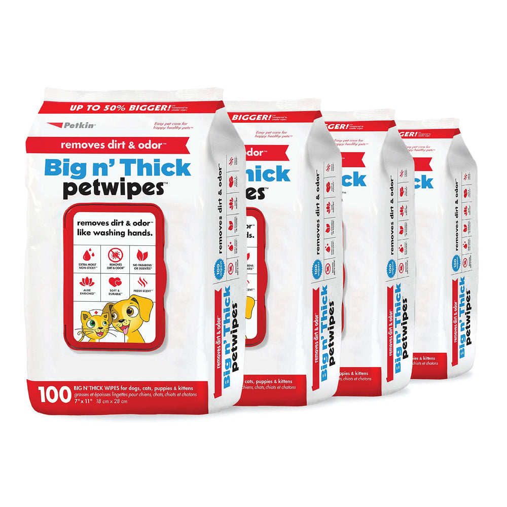 Petkin Pet Wipes open-lid pack for quick on-the-go cleanup.