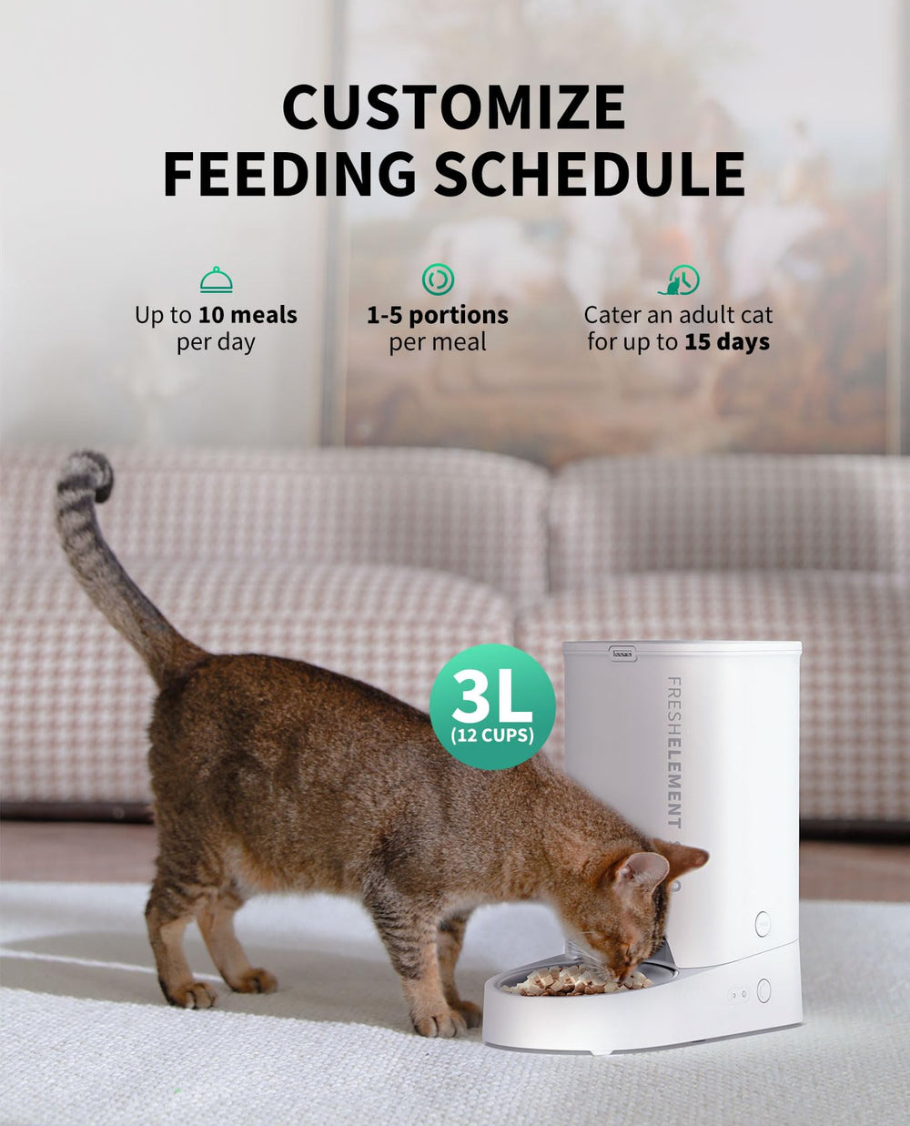 PETKIT 3L capacity highlights generous storage for days away.