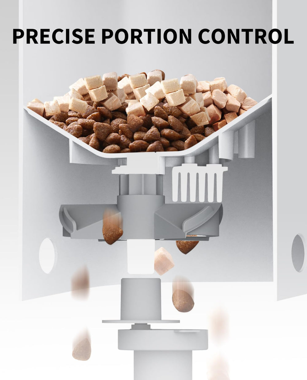 PETKIT anti-blockage design ensures precise meal distribution.