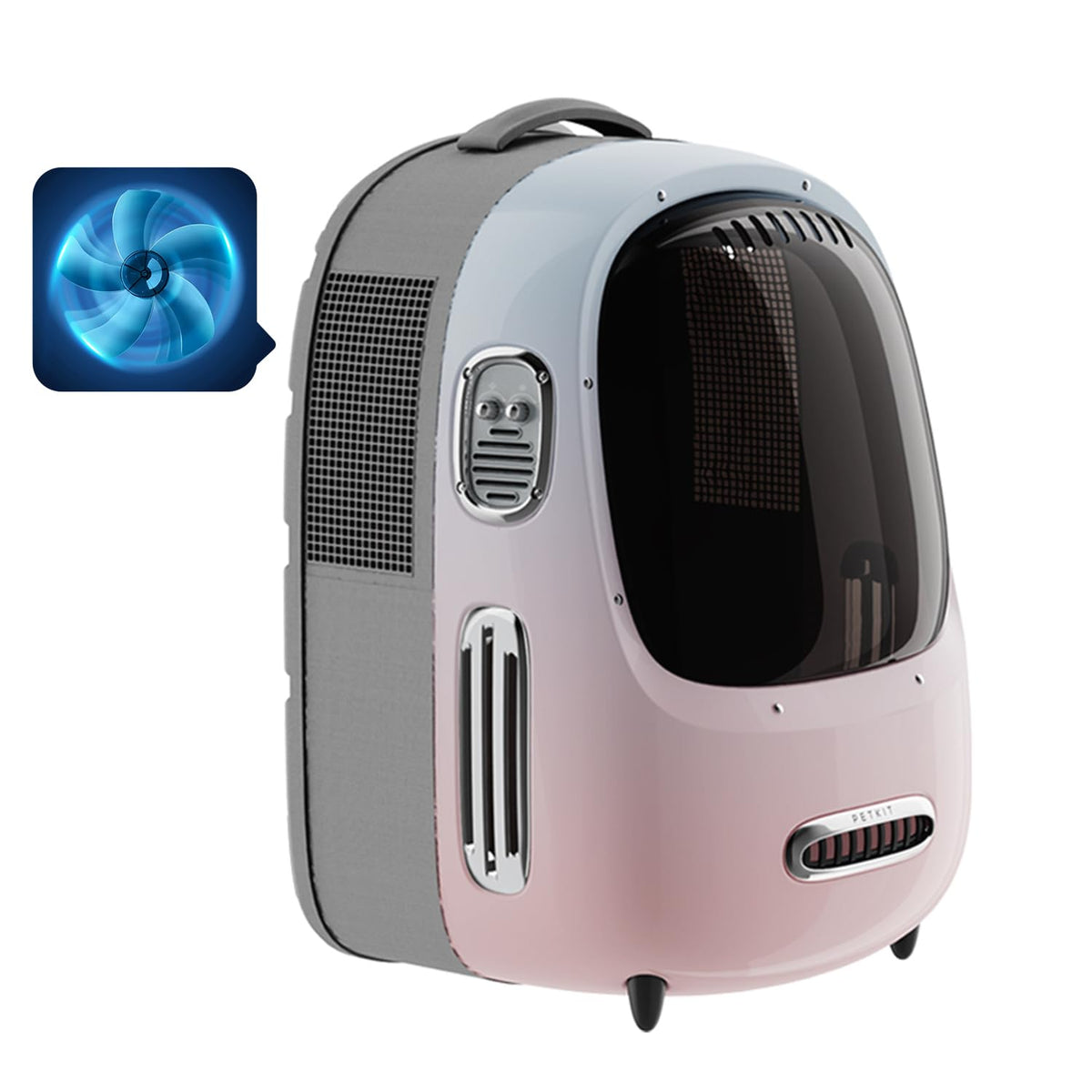 PETKIT Cat Backpack front view shows a curiosity-friendly window for safe exploration.