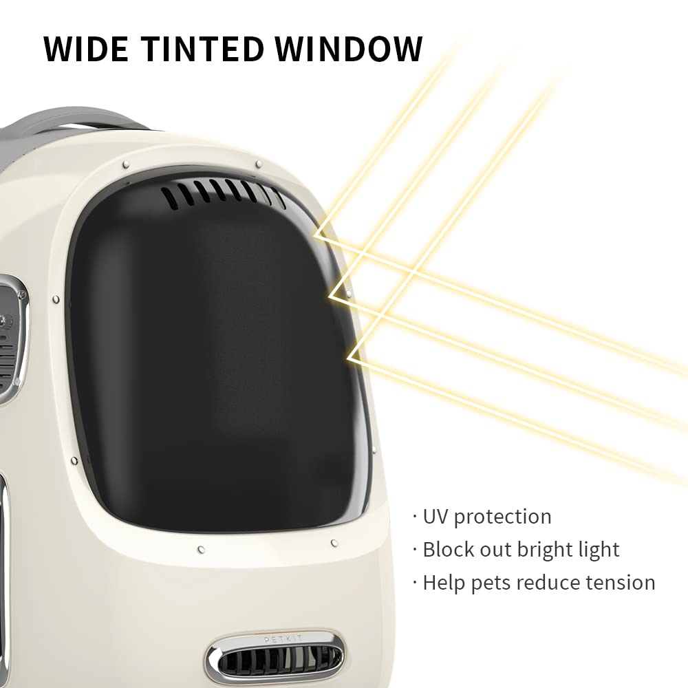 PETKIT Cat Backpack Top View reveals built-in light for night visibility.