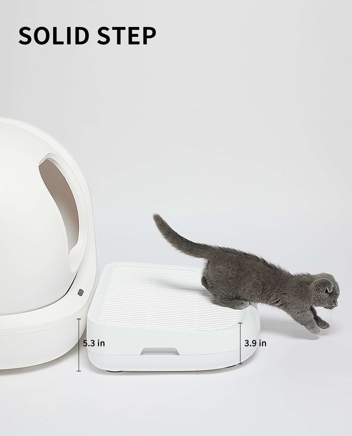PETKIT Litter Ramp side profile highlights height range for cats