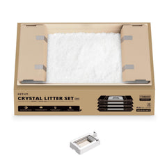 PETKIT Crystal Cat Litter Tray insert shows quick setup and lasting cleanliness