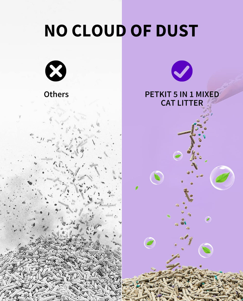 PETKIT Mixed Cat Litter rapid clumping supports fast scooping.