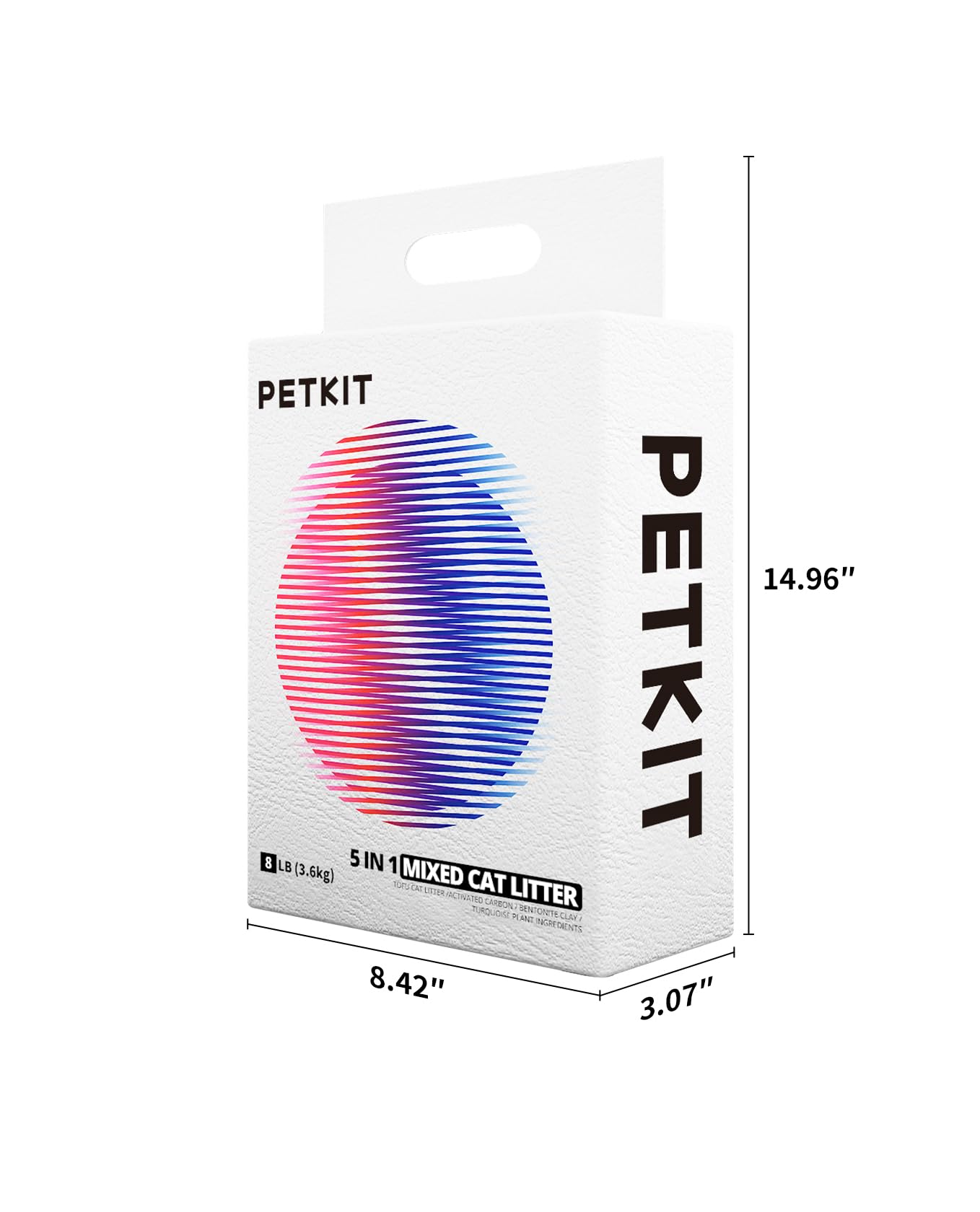 PETKIT two-bags pack front view emphasizing convenient 7.9 lb bags