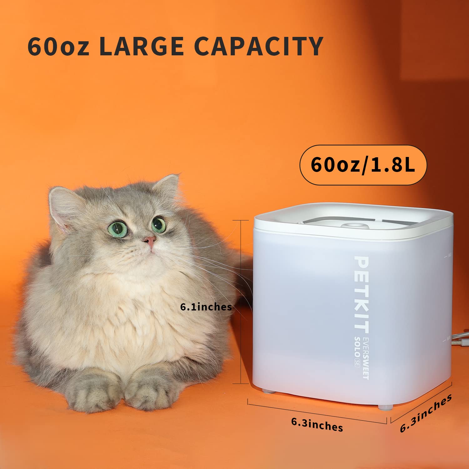 PETKIT-quiet-pump-25db helps keep mealtime quiet and pleasant.