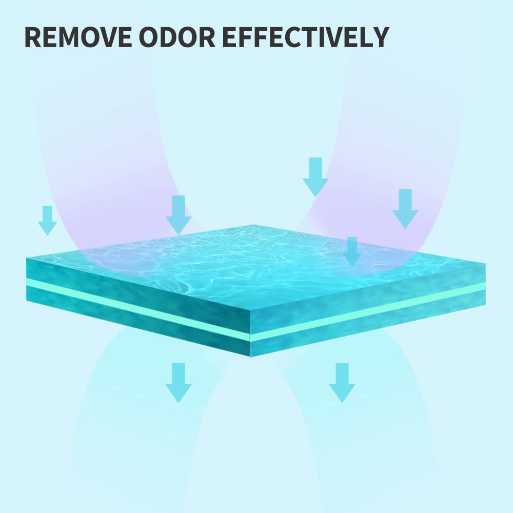 Smart lighting on PETKIT odor remover illuminating litter area at night