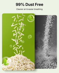 PETKIT Tofu Cat Litter uses natural corn starch and pea residue for eco-friendly use.