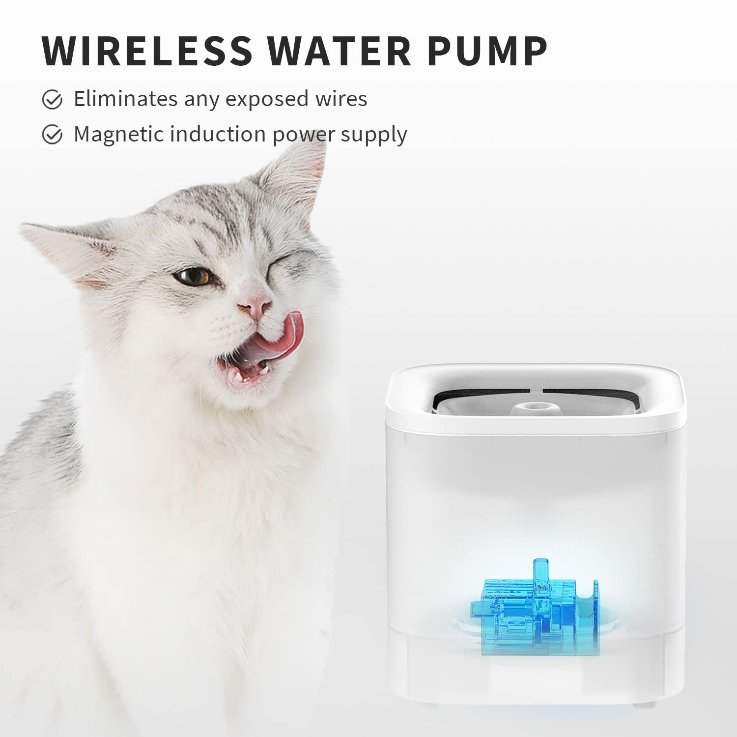 PETKIT water-fountain-detachable-tank-base showcases a separable design for safer use and easy cleaning.