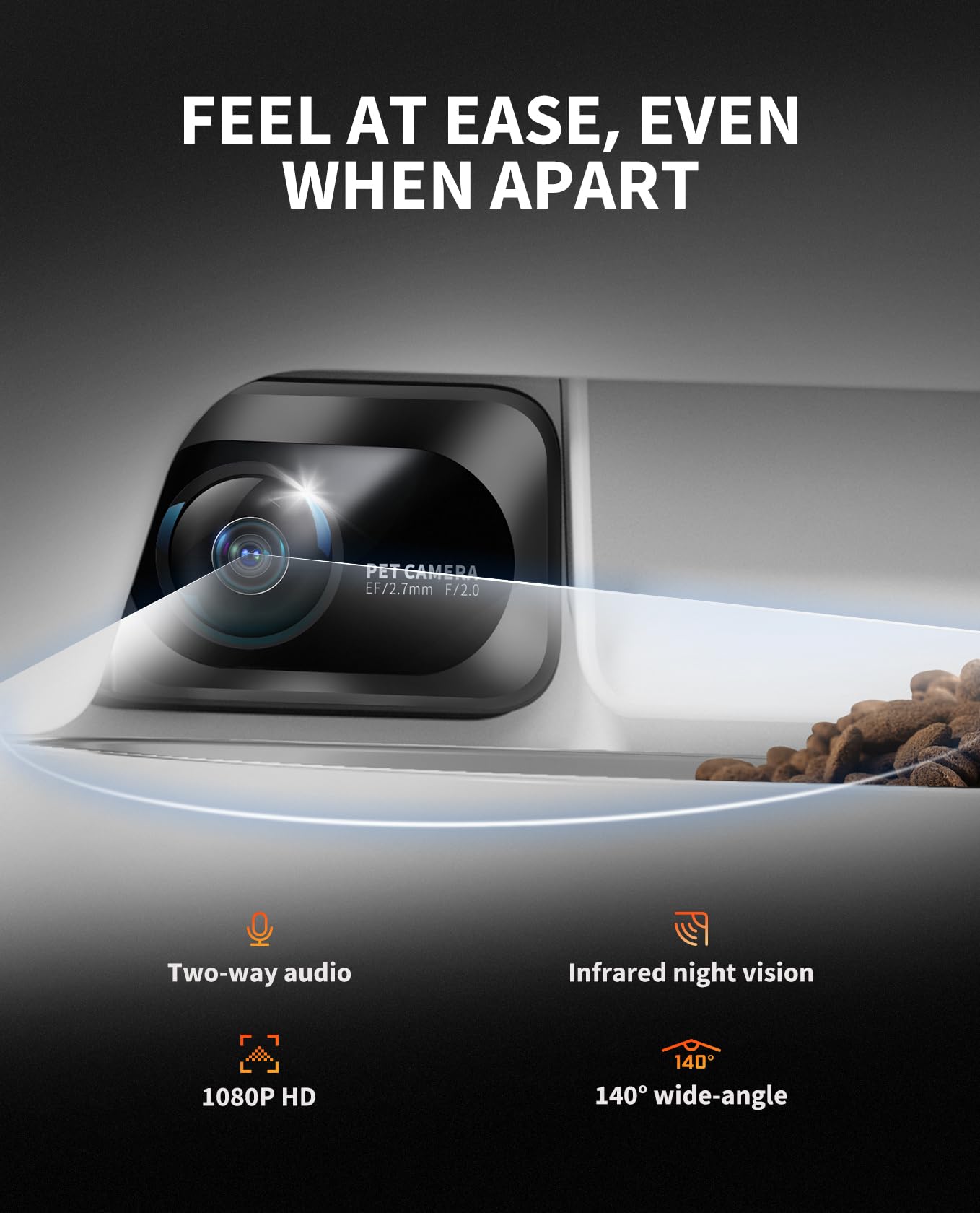 PETKIT Yumshare dual hopper side view for precise portion control.