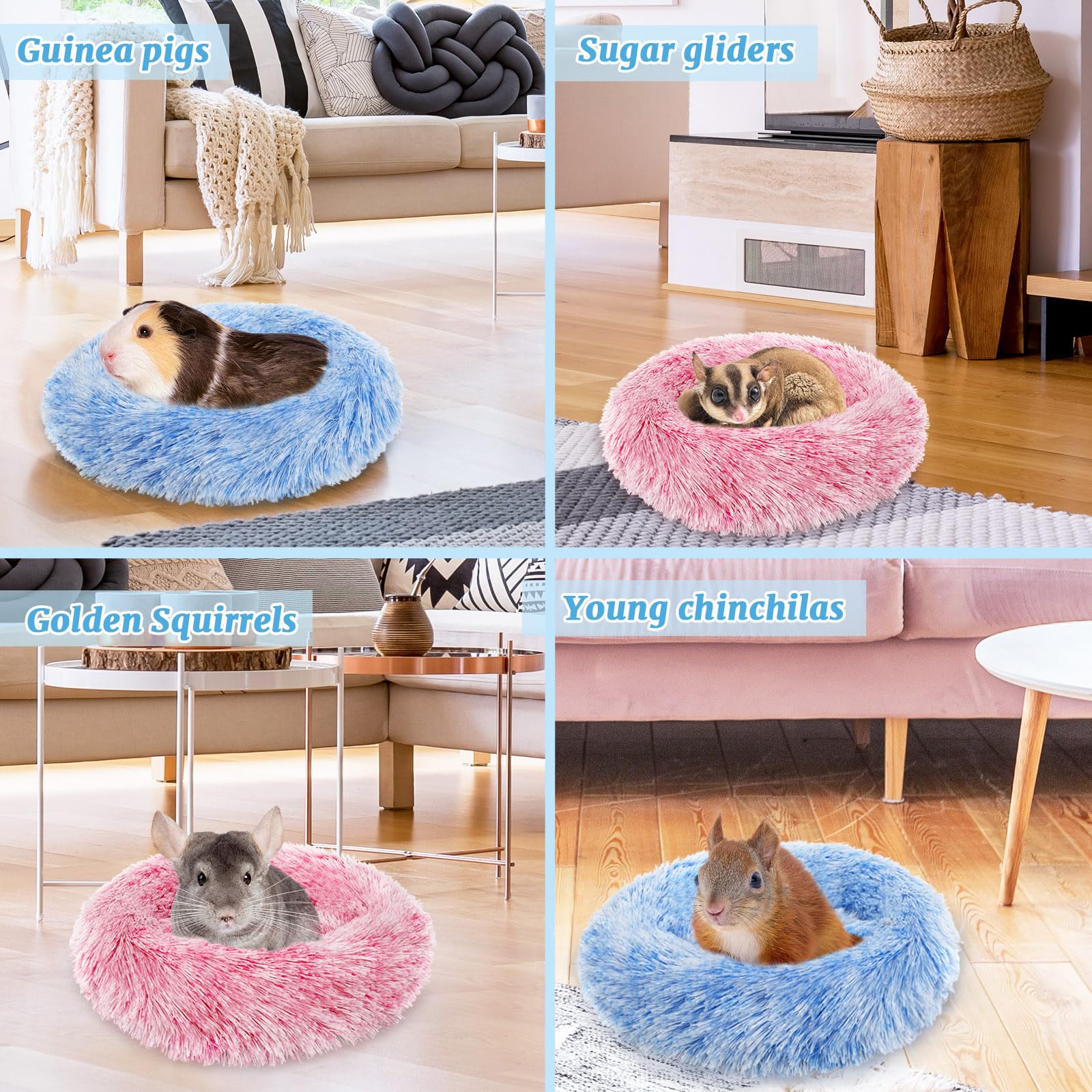 Petknows guinea pig bed thickened cushion provides supportive seating and comfort.