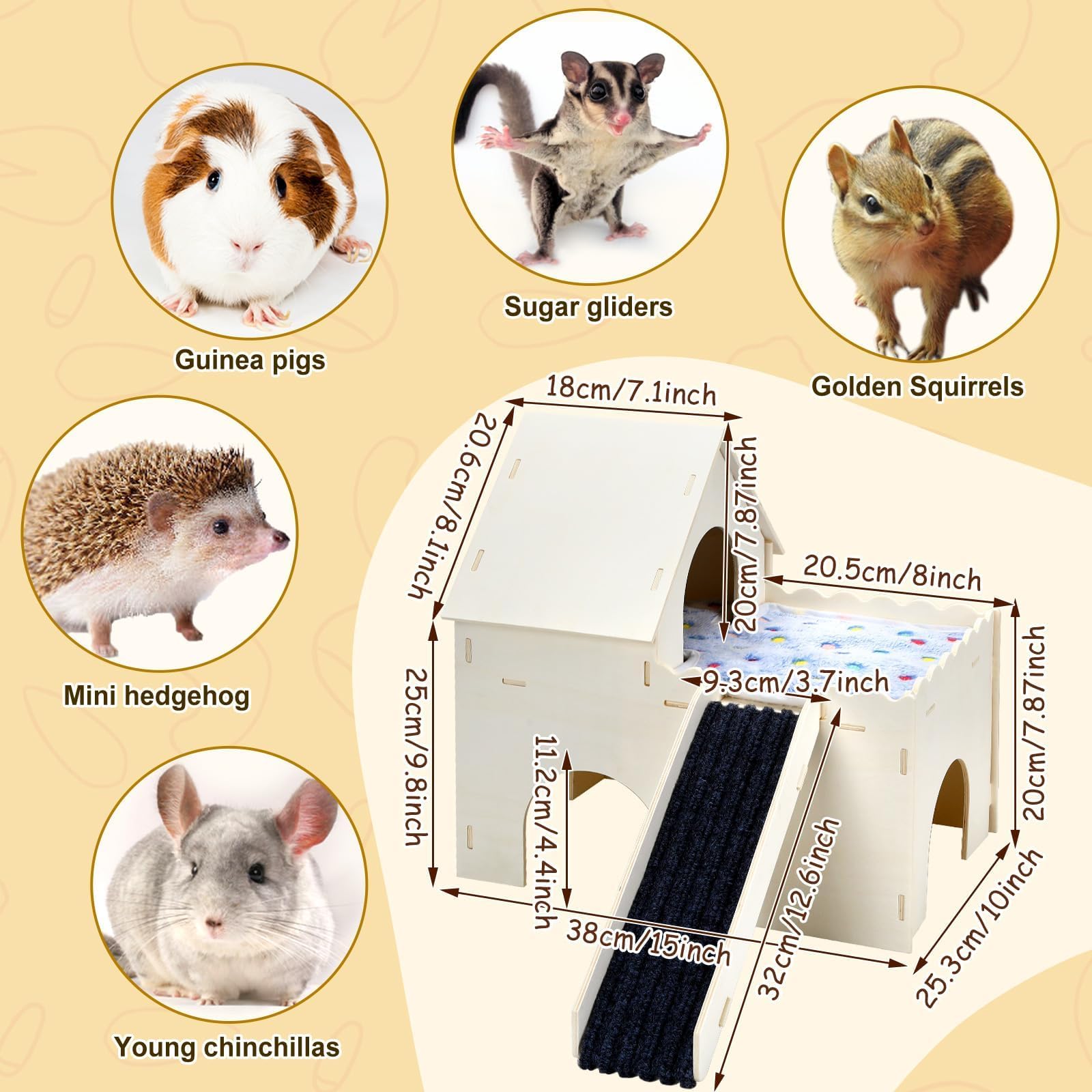 PETKNOWS Guinea Pig Hideout Castle stairs detail shows easy access and playful exploration