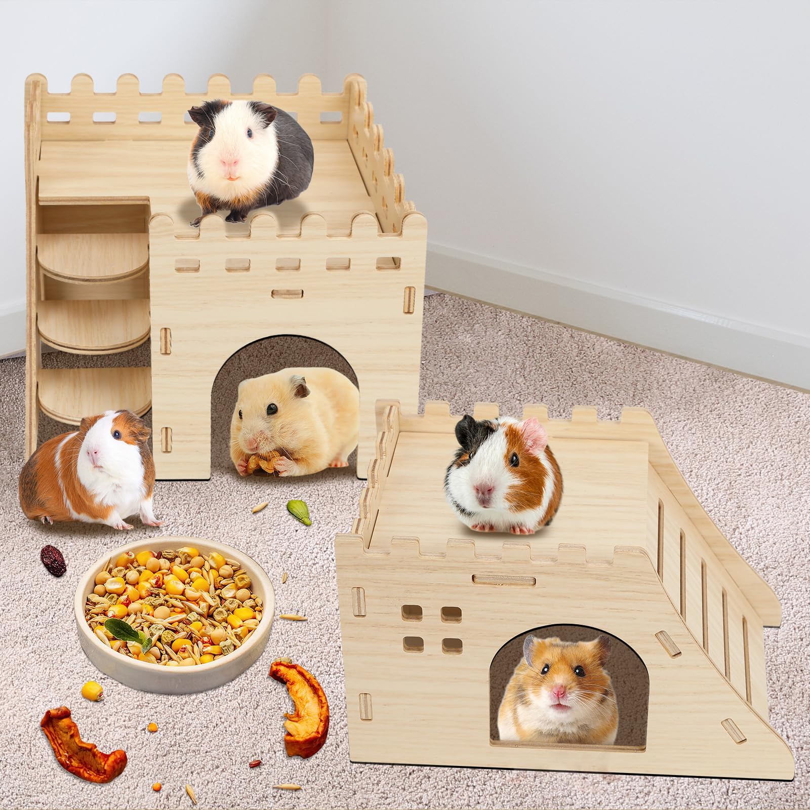 PETKNOWS natural wood habitat offers durable, cozy shelter for daily use