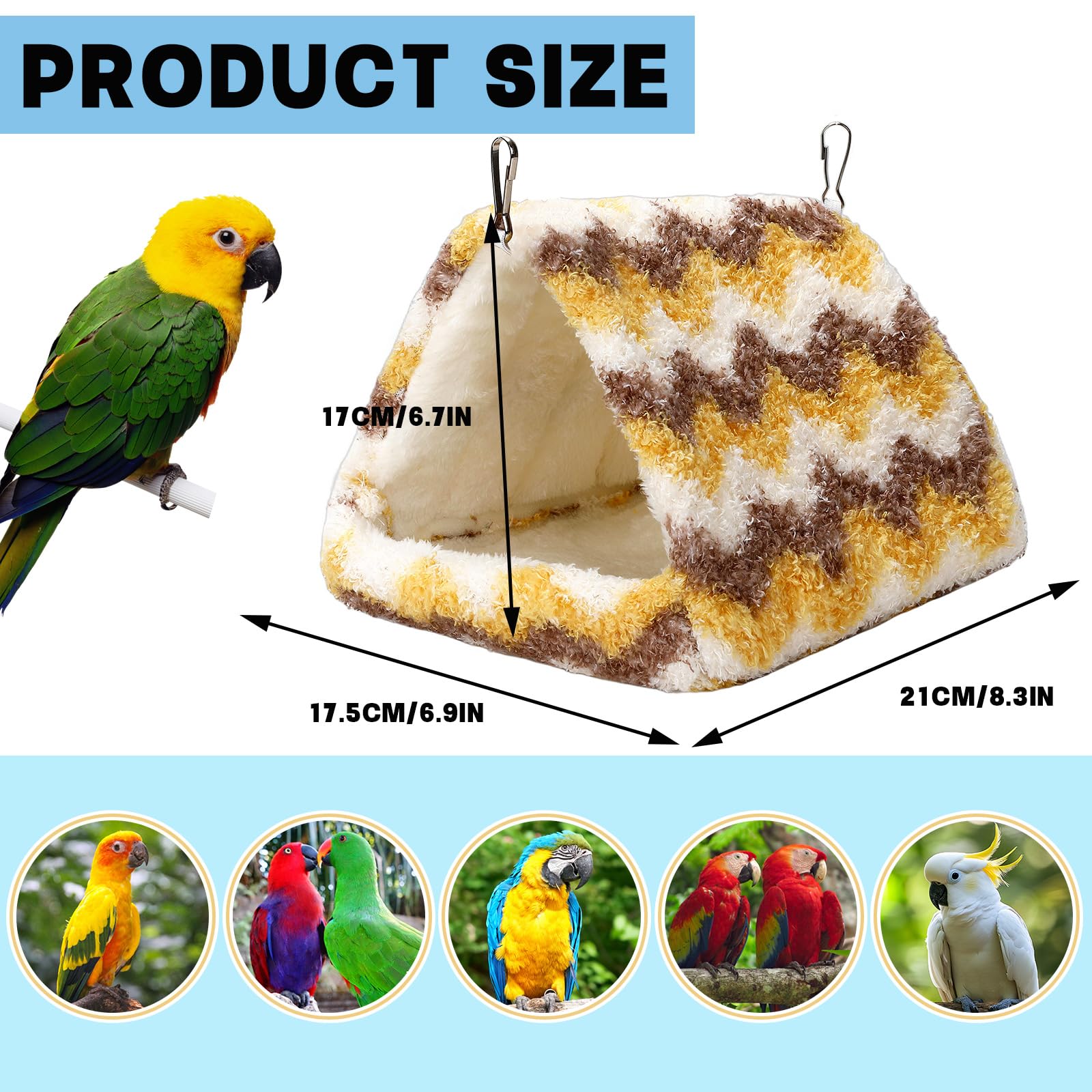 PETKNOWS warm plush bird bed provides plush comfort for resting birds.