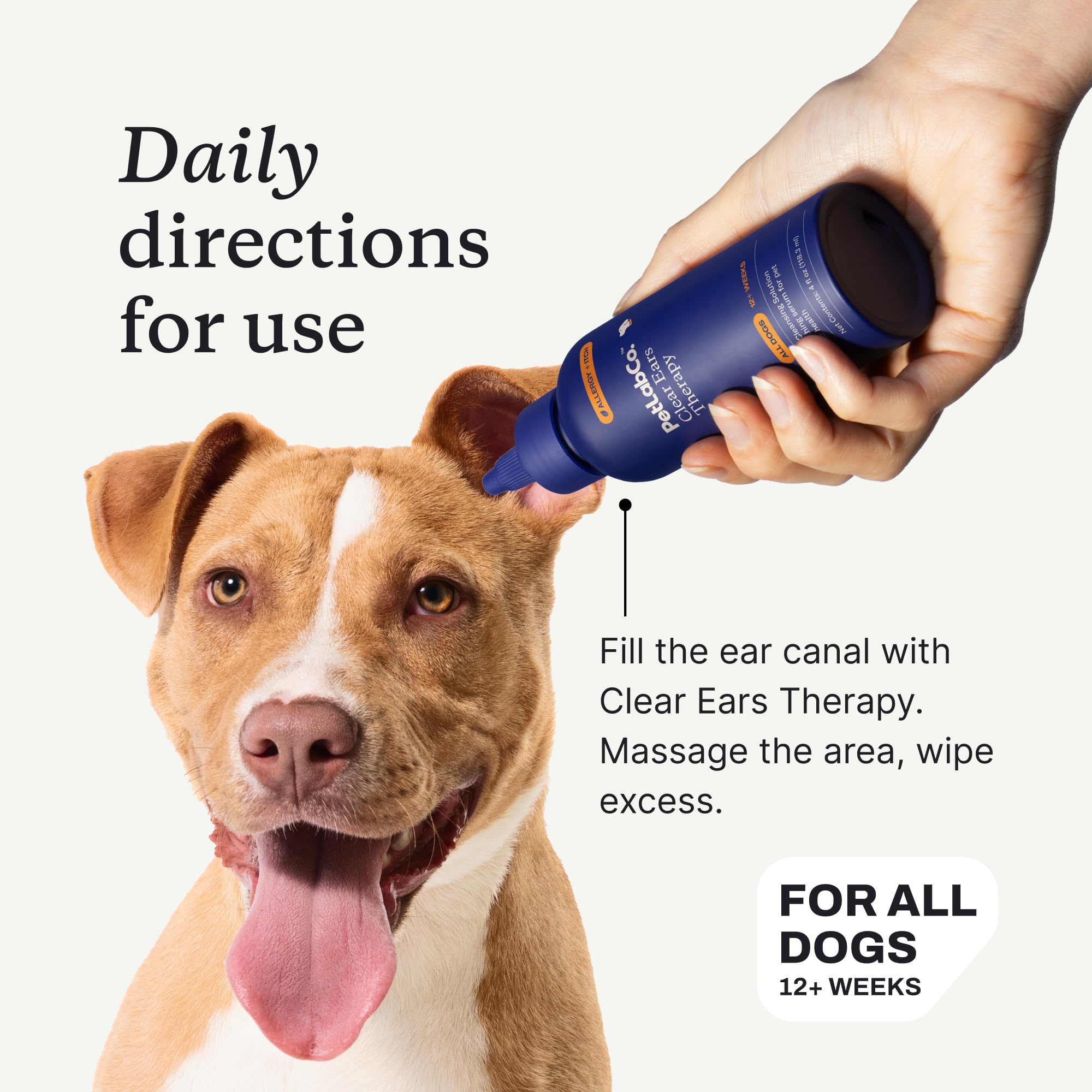 PetLab Co alcohol-free ear wash enables gentle cleansing.