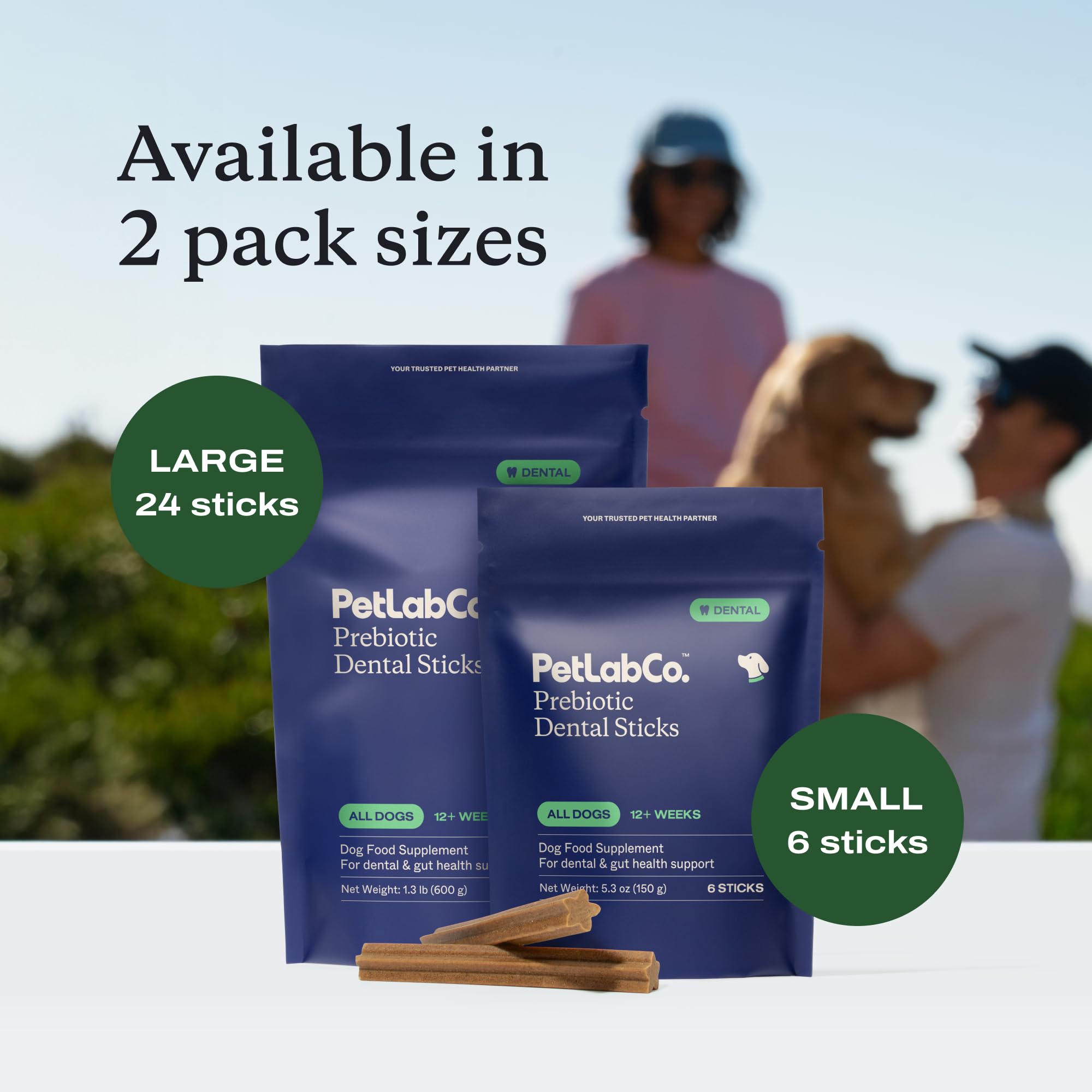 PetLab Co Dental Sticks premium quality badge on packaging signaling care