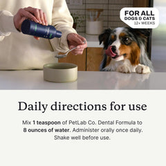 PetLab Co. no toothpaste needed image demonstrates simple dog dental care