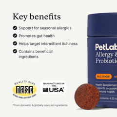 Pork-flavor dog probiotic chews for daily supplementation.