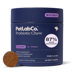 PetLab Co Probiotics for Dogs bottle pour supports digestive health and gut balance
