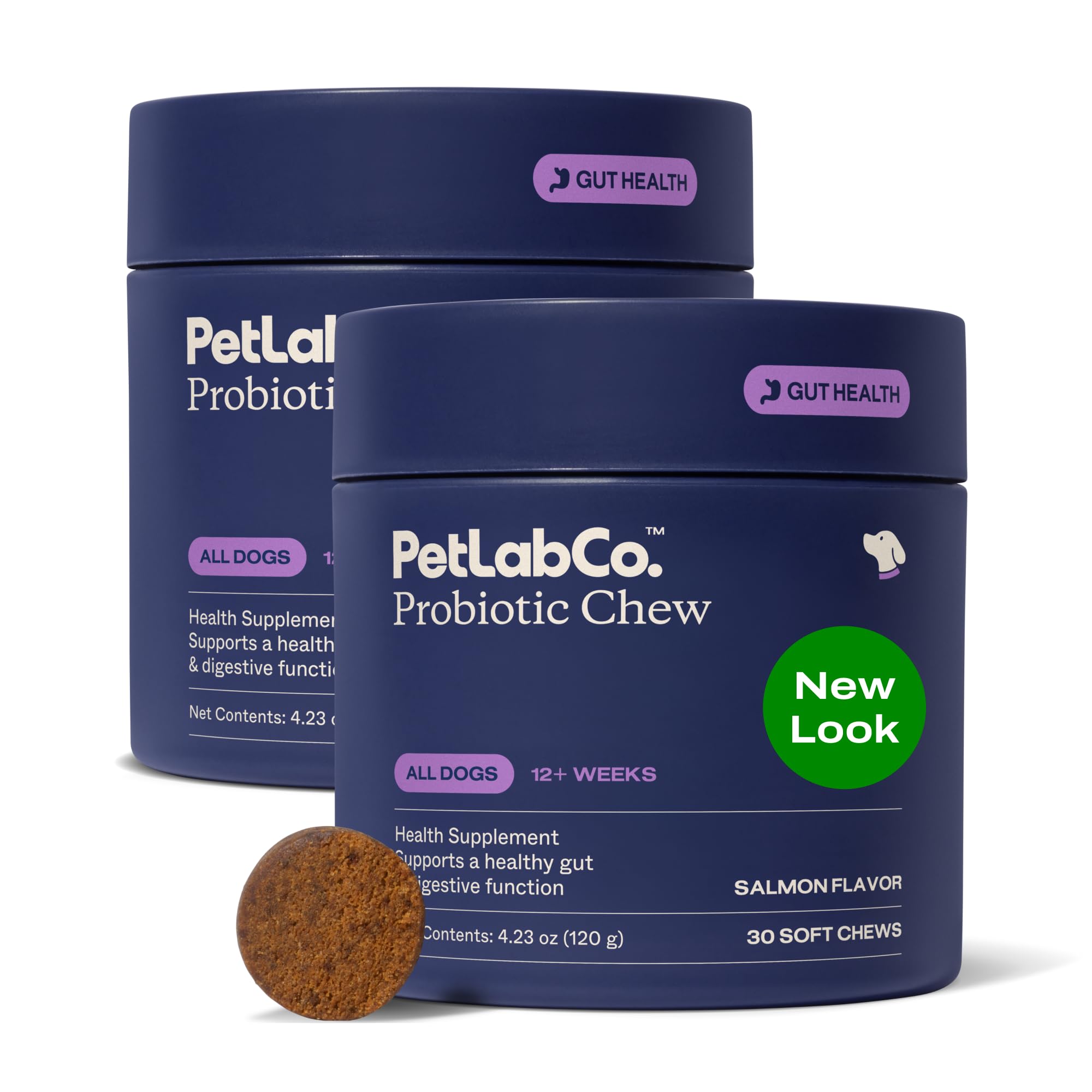 PetLab Co. probiotics for dogs salmon flavor bottle promotes digestive support on the go