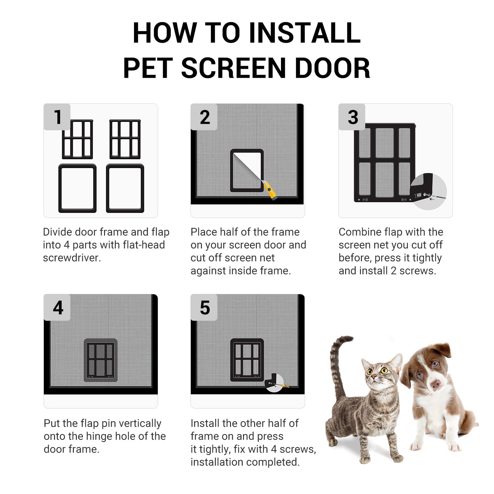PETLESO installation step cutting the screen to fit
