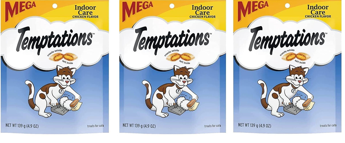 Petlewa Temptation Indoor Care Mega Chicken cat treats with crunchy outside and soft inside