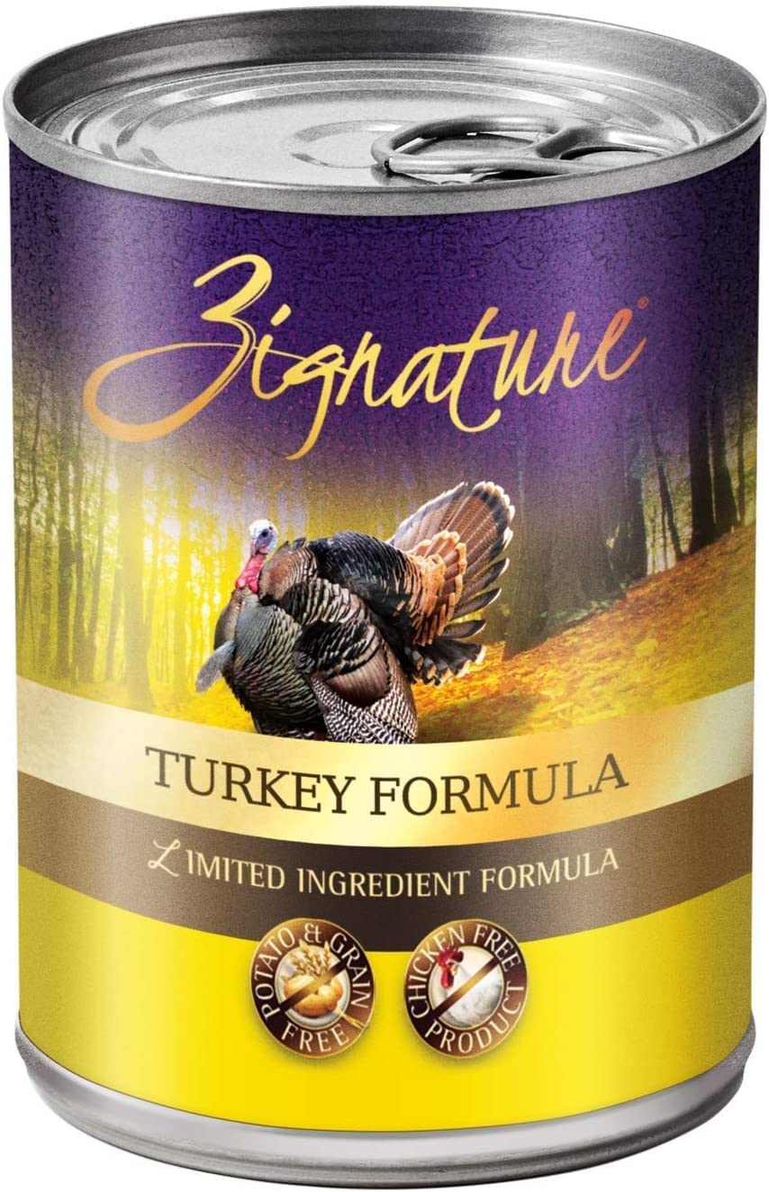 Petlewa Zignatur grain-free turkey can for balanced meals.