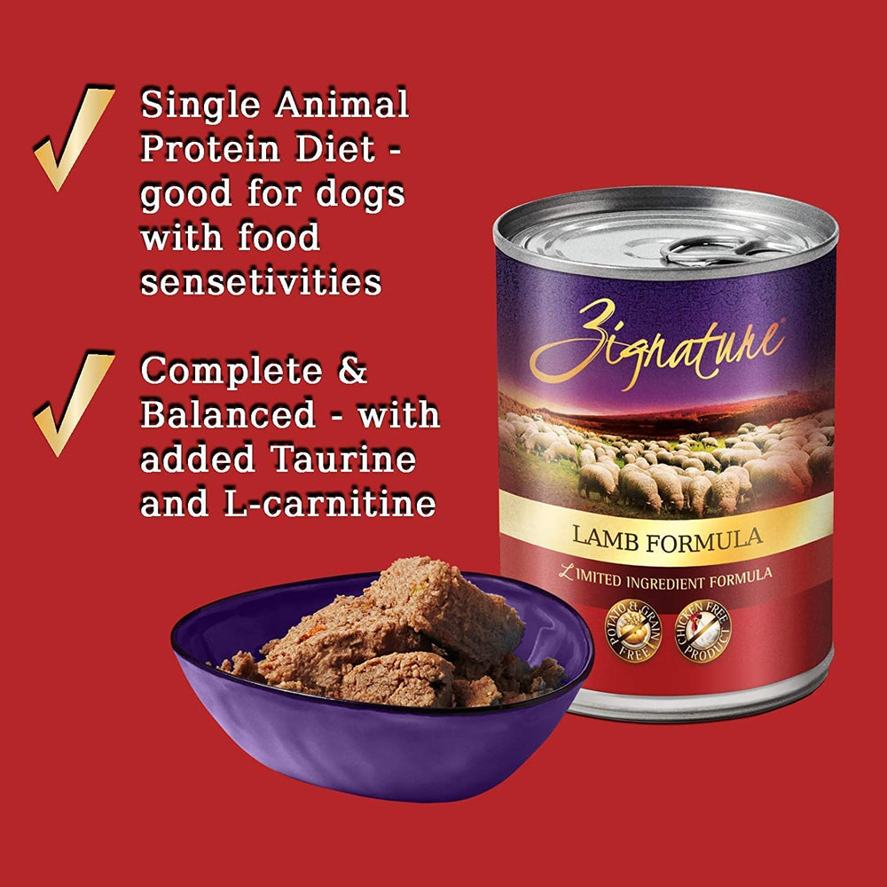 Petlewa Zignatur meal-portion image shows consistent 13 oz cans.