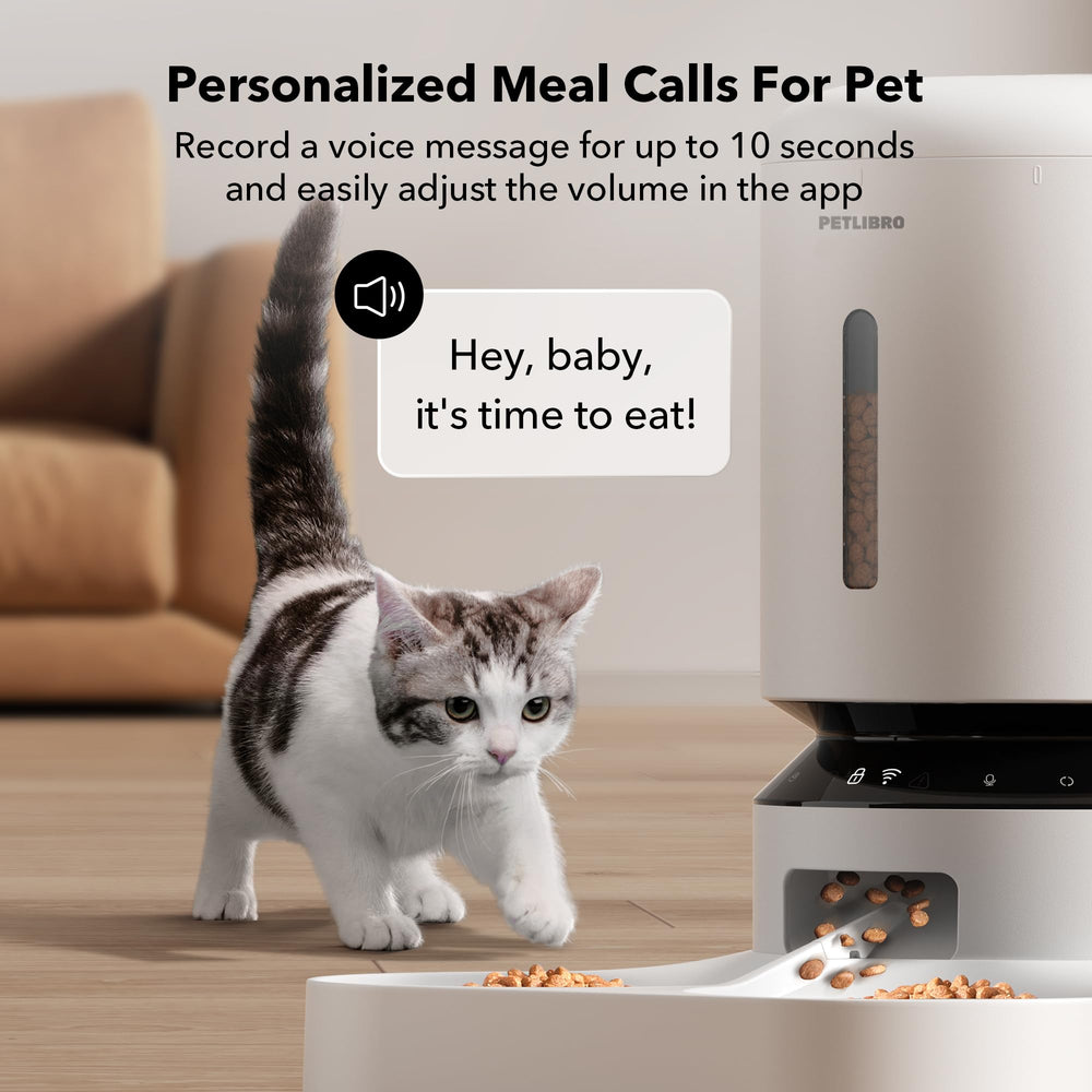PETLIBRO app control dashboard for scheduling and meal logs.