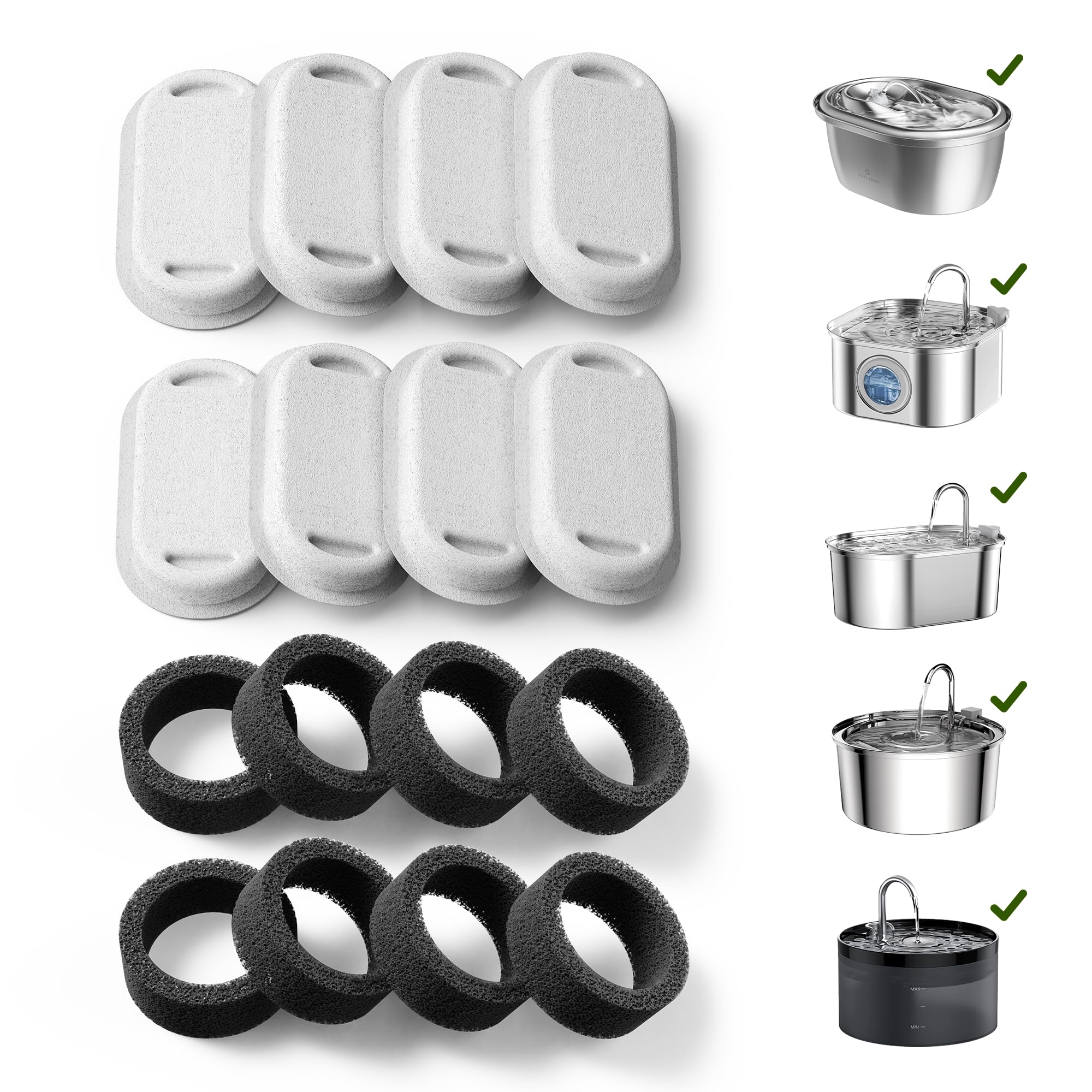 PETLIBRO 8-pack replacement filters ready for quick water filtration